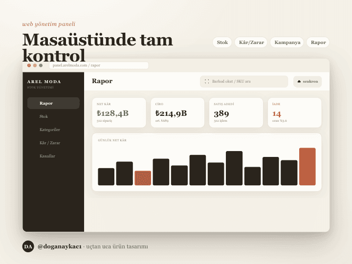 Web admin — full control on the desktop.