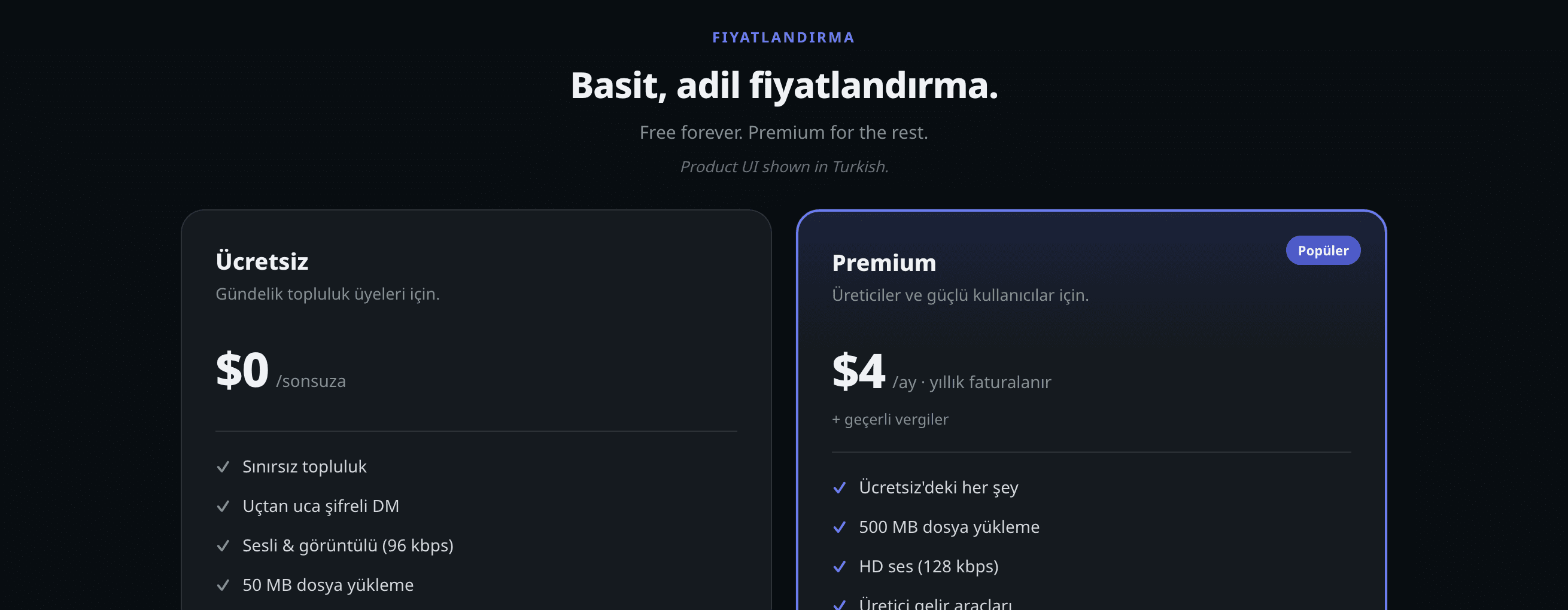 Free forever, Premium for the rest.